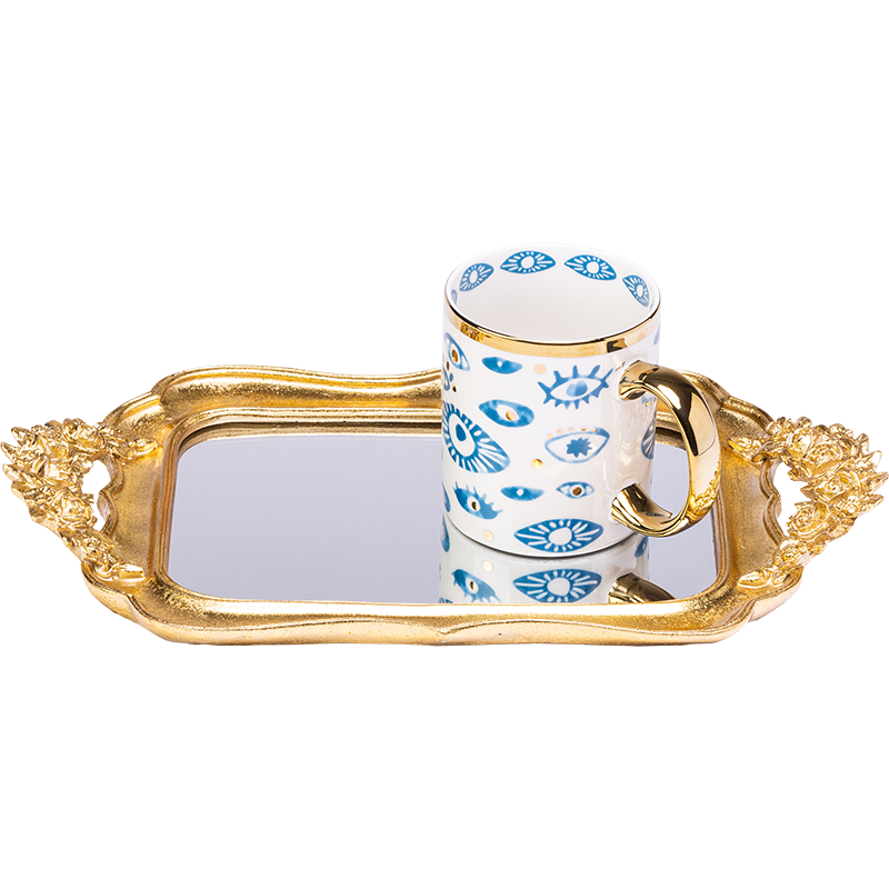 Resin gold tray rectangle