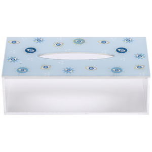 Acrylic glass baby blue design tissue box