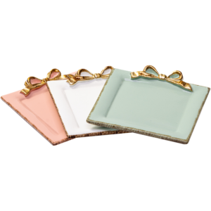 Salmon, White and Pistachio and gold Coloured Mini Trays.