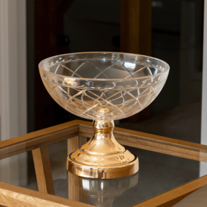 Beautiful gold plate with glass